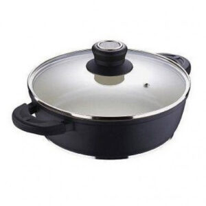 OLLA  28 CM  ALUM FUNDIDO C/TAPA VIDRIO INDUC CERAMICA 5 LITROS GALA