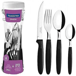 SET CUBIERTOS 24 PIEZAS IPANEMA NEGRO