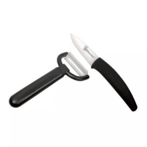 CUCHILLO PELADOR Y PELAPAPAS CERAMICA BL