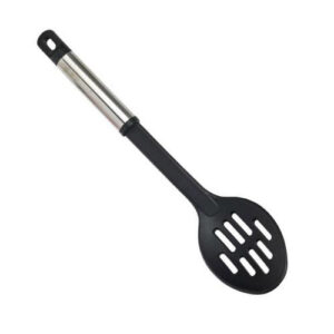 UTENSILIO CUCHARA NYLON CON MANGO ACERO INOX.