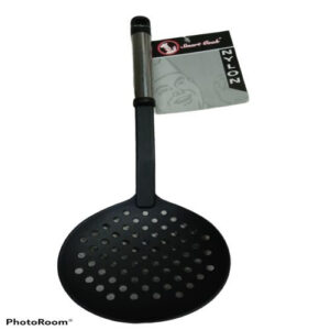 UTENSILIO ESPUMADERA NYLON CON MANGO ACERO INOX.