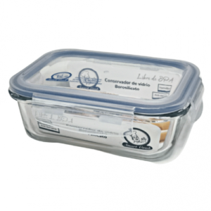 ENVASE CONSERVADOR VIDRIO REFRACTARIO T/PLASTA RECTANGULAR 1000 ML