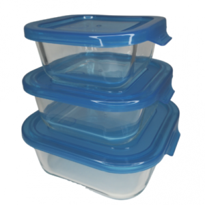 SET 3 PIEZAS CONSERVADORES VIDRIO REFRACTARIO T/PLAST 320 , 520 , 800 ML