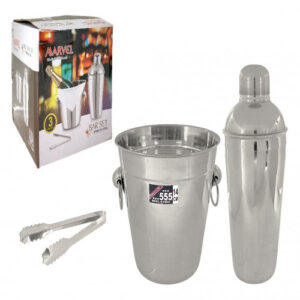 SET COCKTELERA , HIELERA Y PINZA CAJA REGALO