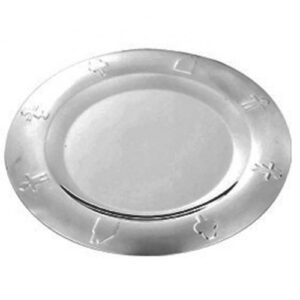 PLATO  GLUCKY BASE  REDONDO DE SERVICIO  ACERO INOX