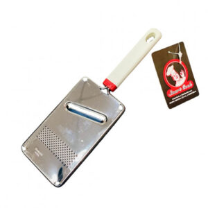 RALLO Y REBANADOR DOBLE ACERO INOX MANGO BLANCO