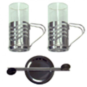 SET TAZAS VIDRIO ACERO 12 PCS–2518