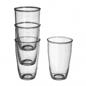 VASO ALTO 24 ONZAS EN ACRILICO SET 4 PCS ESTILO GL