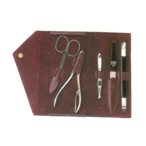 MANICURE ESTUCHE SOLINGEN CUERO VINO TINTO 5 PZAS