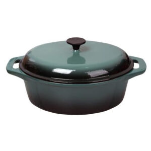 CASEROLA OVAL CAST IRON ENAMEL 32CM VERD